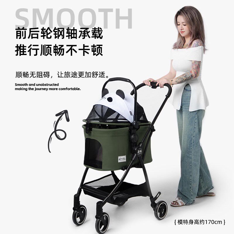 宠物推车狗狗代步猫咪手推车外出遛猫遛狗婴儿车轻便折叠车篮分离