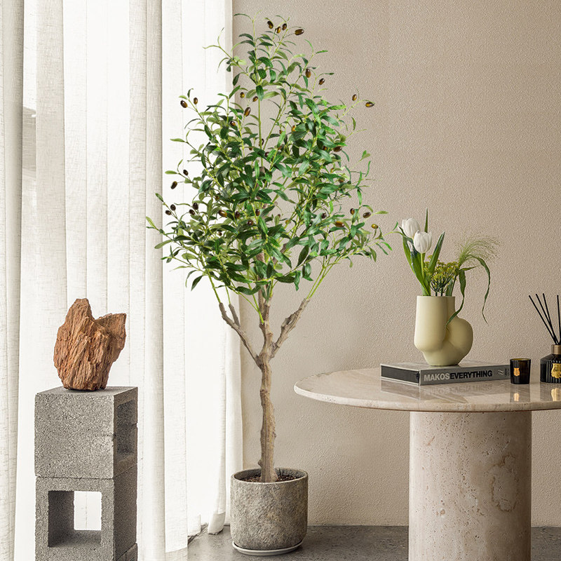 绿植仿真橄榄树仿生假绿植盆栽摆件大型仿真植物客V厅假树叶仿真