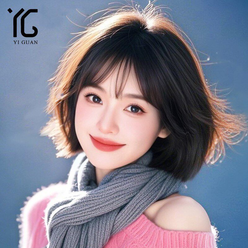假发女短发真发全真人发减龄自然无痕双递针O薄款隐形波波头假发