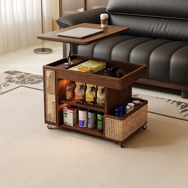客厅家用升降边几实木移动茶几带轮小推车巴士边几小户型沙发边柜,住宅家具,移动边几/推车,淘宝优惠券,粉丝福利购,淘宝优惠卷