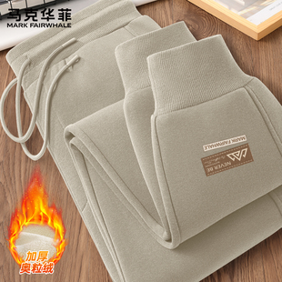 马克华菲男士加绒裤子冬季宽松保暖卫裤男2026新款束脚长裤男款X