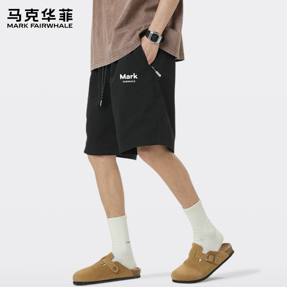 马克华菲工装短裤男夏季薄款运动休闲裤2025新款五分裤子男款潮X
