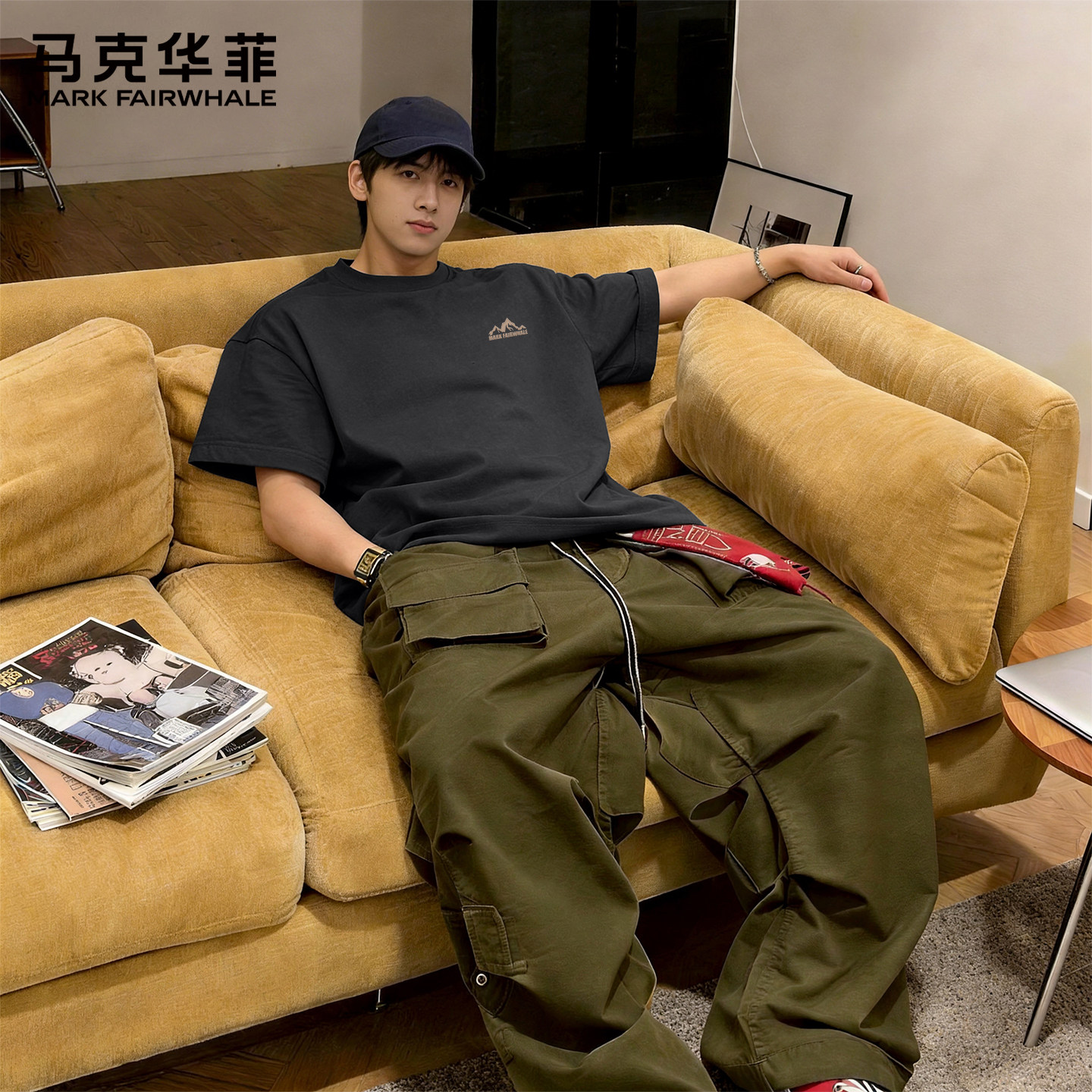 马克华菲短袖男款2026新款夏薄款纯棉男装高级感通勤圆领男生半袖