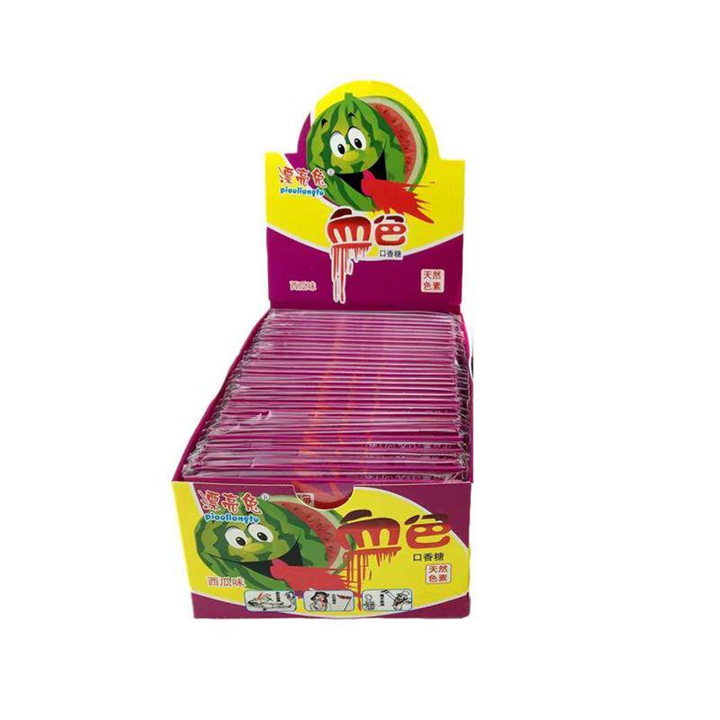 吐血口香糖漂亮兔儿童糖果恶搞零食西瓜混合血浆道具血色泡泡糖