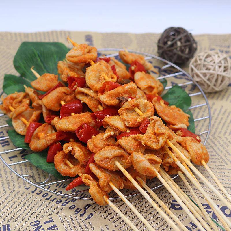新品泡椒脆肚20串烧烤食材半成品户外把把铁板烧小串腌制鸽肚香辣