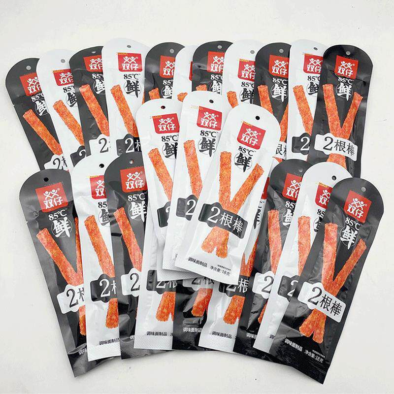 网红2根棒黑色白色随机双仔吃货辣条经典怀旧面筋食品休闲零食