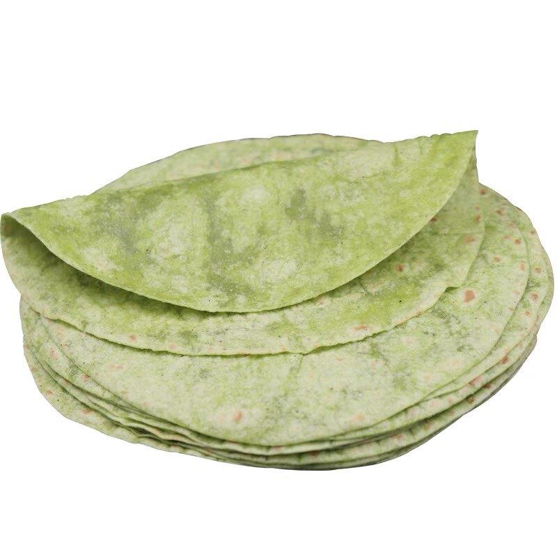 新品天湖菠菜面饼单饼卷皮8英寸卷饼皮菠菜卷饼皮10寸面皮面饼商