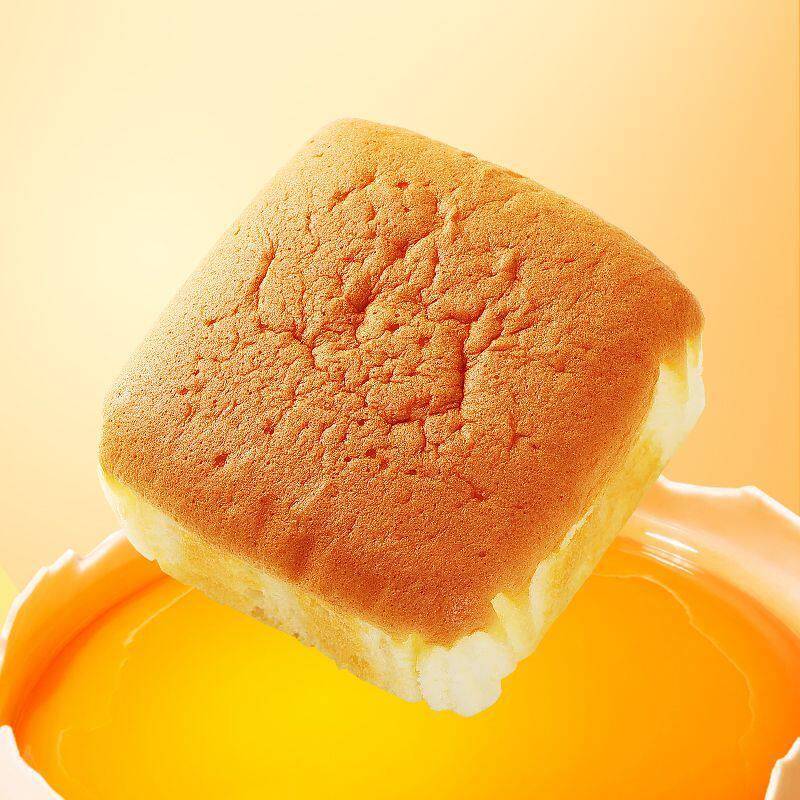 【营养早餐】泡芙爆浆戚风蛋糕咸豆乳味酱夹心面包零食品50g/包