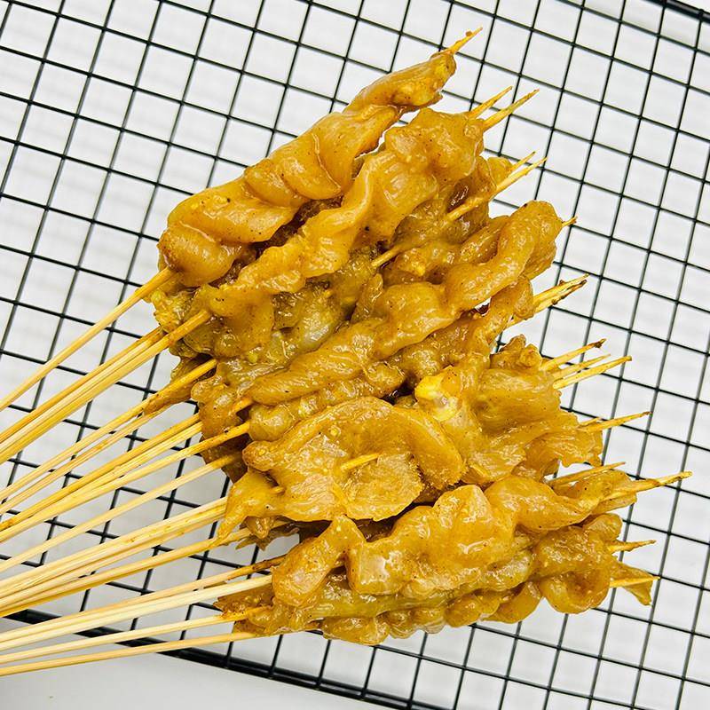 新品咖喱鸡肉小串商用迷你里脊肉手把串小鲜肉铁板烧烤油炸小肉串
