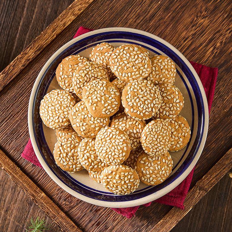 新品黄油小麻饼金钱饼传统糕点心芝麻饼特产小吃零食黄油奶香早餐