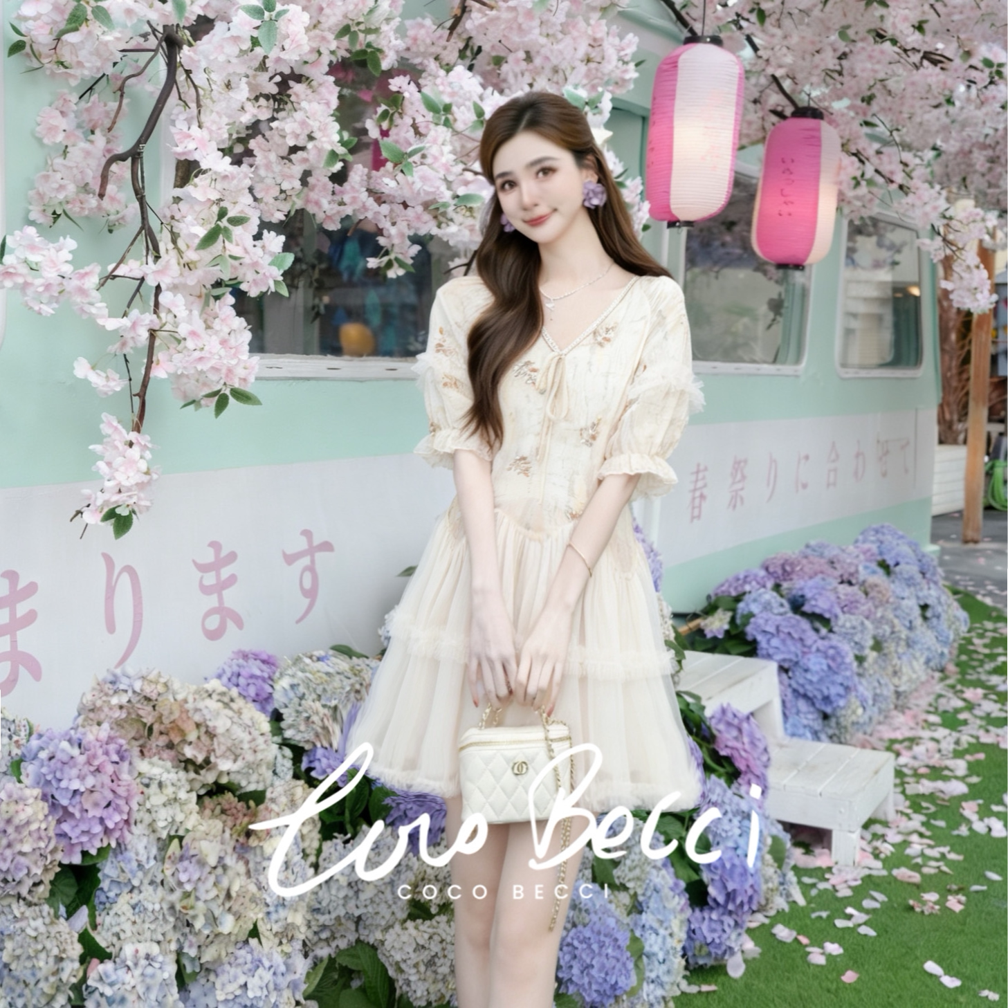 COCOBECCI法式甜美连衣裙图片