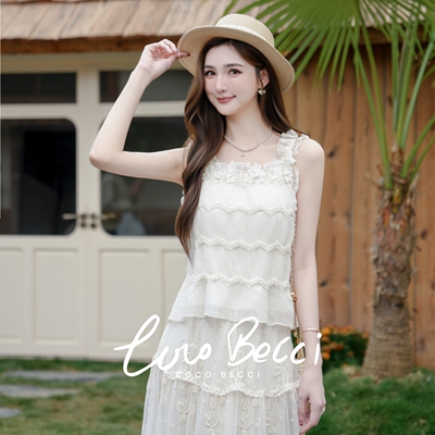COCOBECCI木耳边无袖小衫吊带