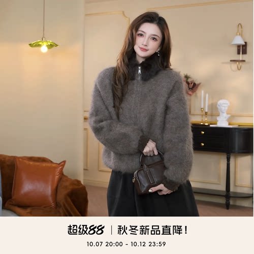 COCOBECCI绵羊毛兔毛外套