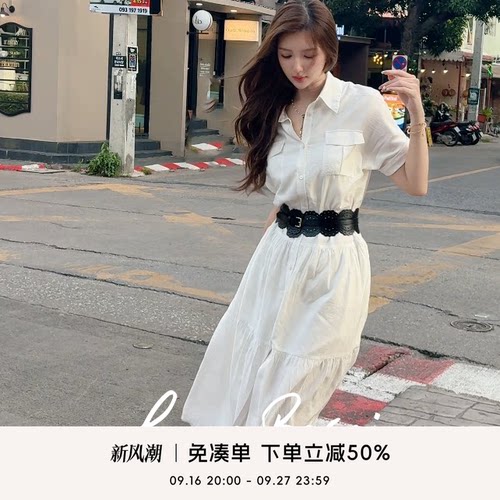 COCO BECCI【缪斯女神】桑蚕丝衬衫款时尚优雅通勤气质连衣裙女夏