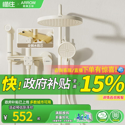 【政府补贴】箭牌卫浴卫生间家用淋浴花洒套装精铜芯家用AE34168