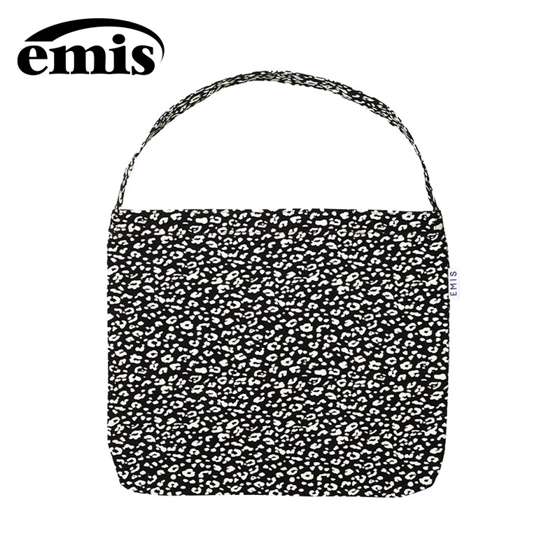 emis豹纹帆布包小众单肩大容量