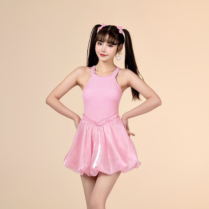 2025新款高级感温泉网红泳x衣女连体蓬蓬裙显瘦遮肚保守遮肉纯欲