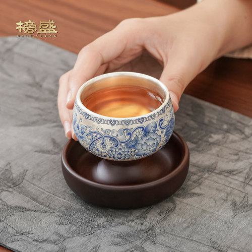 鎏银转运功夫f茶杯主人杯单杯高档个人专用品茗杯礼盒装中秋送礼