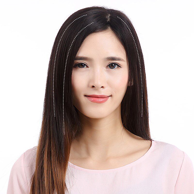 真发假发片头顶补发片头顶补发块女G无痕隐形刘海片遮白发递针