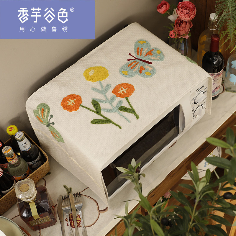 美式乡村烤箱罩防油罩o微波炉罩 长方形多用盖巾微波炉防尘保护罩