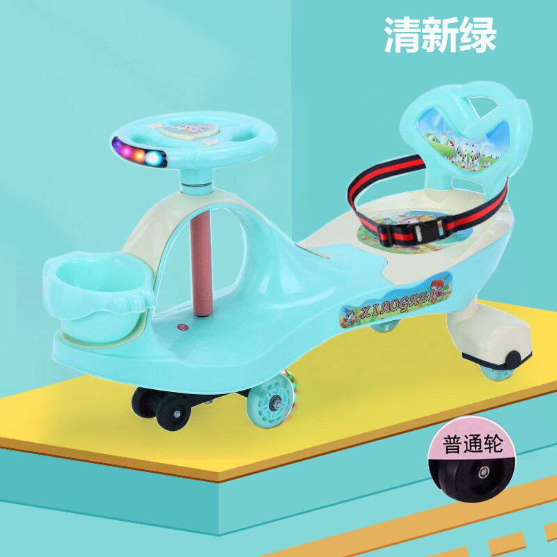 儿童扭扭车静音轮带音乐防侧翻宝宝可坐1-3-9岁摇摆车溜溜滑新款