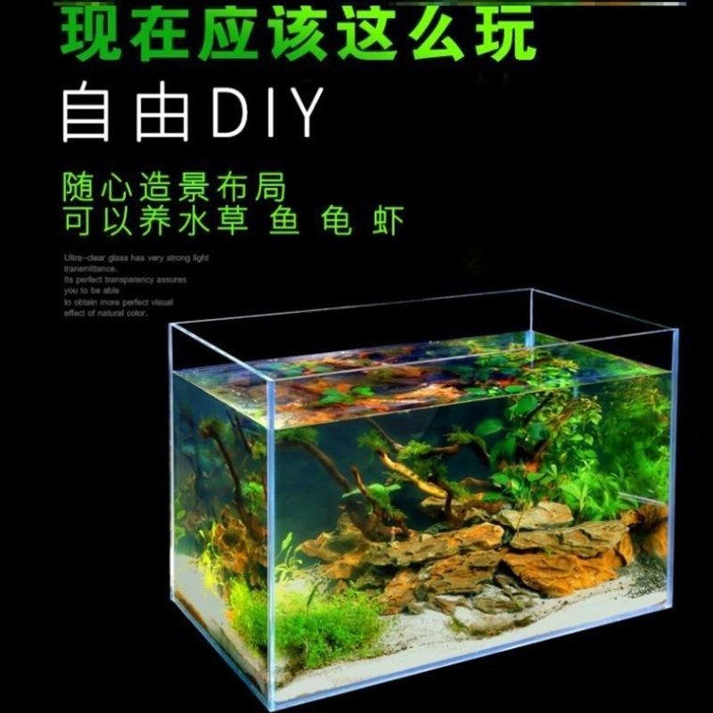 金晶五线超c白鱼缸罗汉缸一米二的80x40cm30600玻璃山东桌面高透3