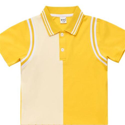 小学生校服夏装单T恤幼儿园园服C黄蓝白定制幼儿园园服印字棒球服