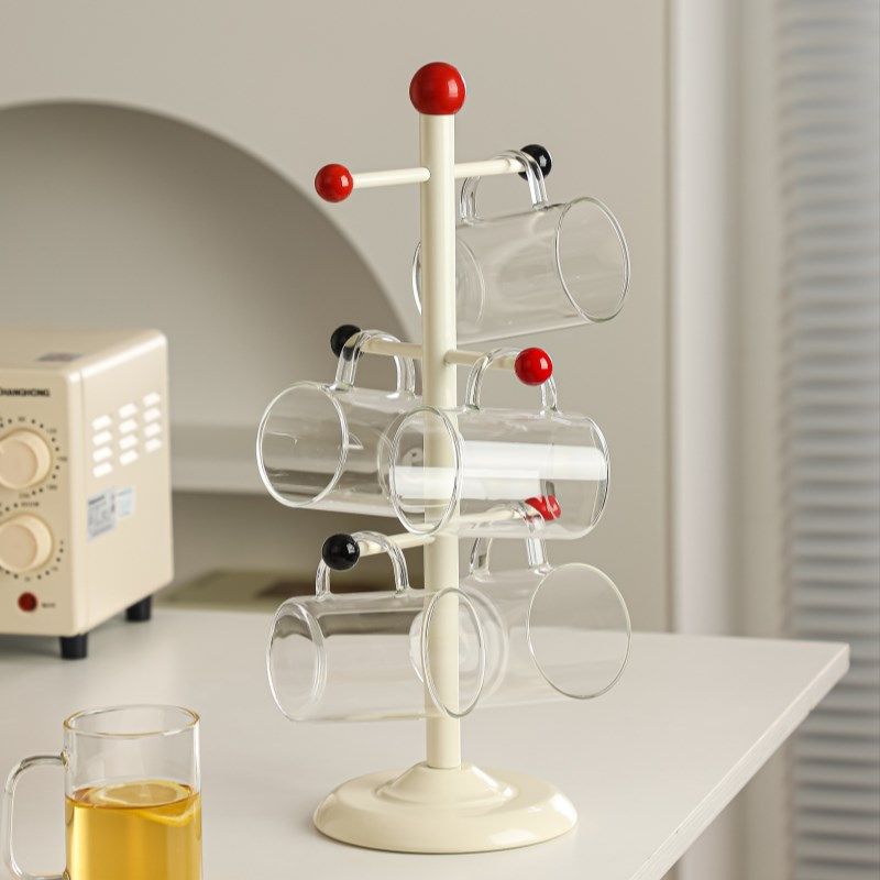 桌面杯架高级h感水杯挂架咖啡杯沥水杯架马克杯透明玻璃杯收纳架