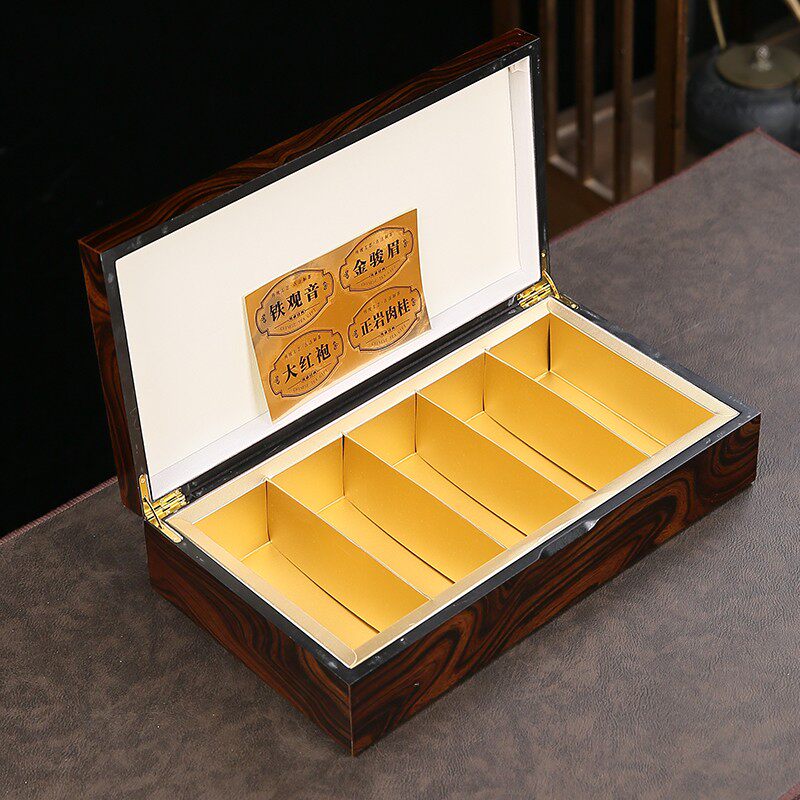 新品烤漆木盒卡纸1斤半斤装礼品盒武夷岩茶红茶叶包装.摆泡小泡袋