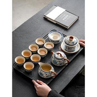2024新款 茶壶茶杯 青花汝窑功夫茶具套装 家用轻奢高档陶瓷中式
