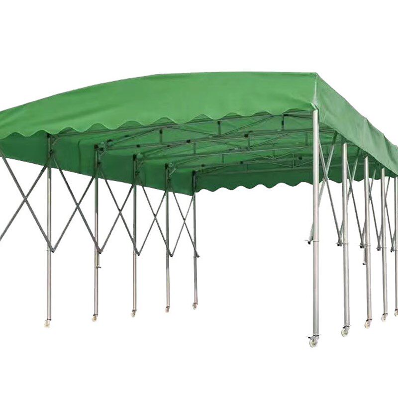 推拉式伸缩雨棚大型活动雨棚活动空地遮阳棚冬季户外帐篷山东安装