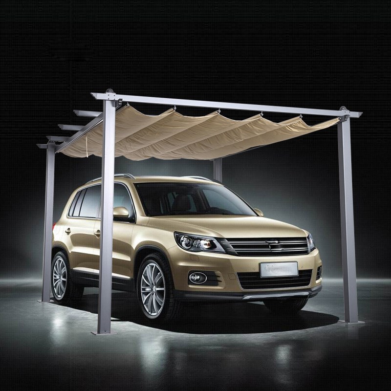 铝合金庭院顶楼葡萄架 露台室外花园户外遮阳棚 休闲膜结构停车棚