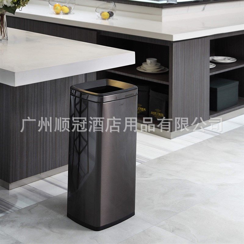 垃圾分类垃圾桶家用15L不锈钢脚踏静音带盖商用大号60升干湿分离