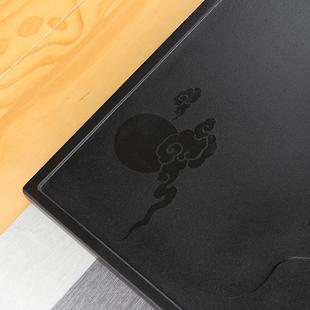 天然乌金石茶盘排水家用简约现代客厅石盘石头单盘整块石茶台拖盘