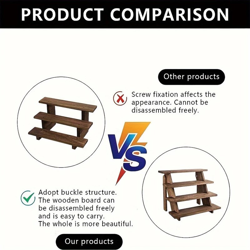 现货木质多层置物架桐木展示架桌面储物收纳架木质阶梯花架纸盒包