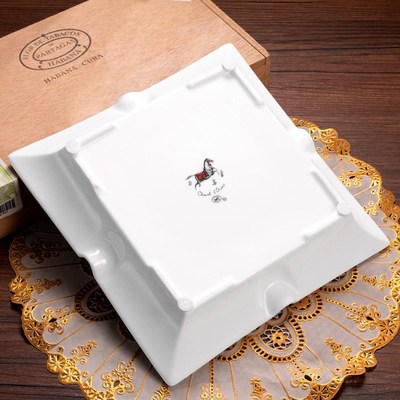 茄龙雪茄烟灰缸四槽创意时尚雪茄烟缸陶瓷雪茄专用烟缸大口径烟碟