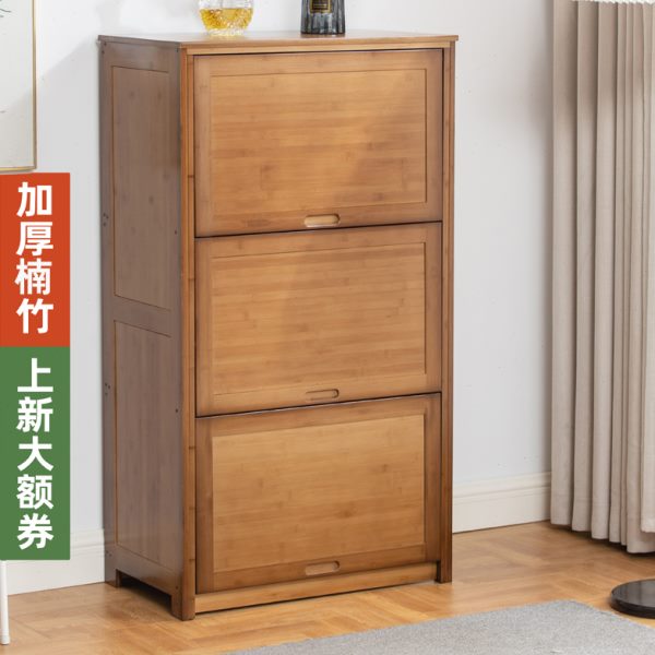 加厚收纳柜子非实木储物柜家用卧室组合加宽深翻盖简约竹透明衣柜