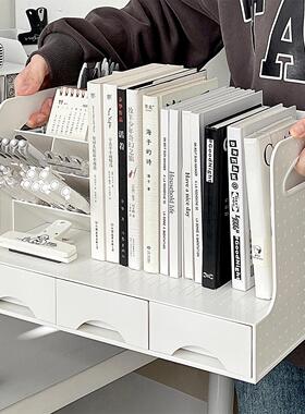 米灰色可拆卸书立抽屉挂盒INS风桌面文件整理架学生书桌收纳盒