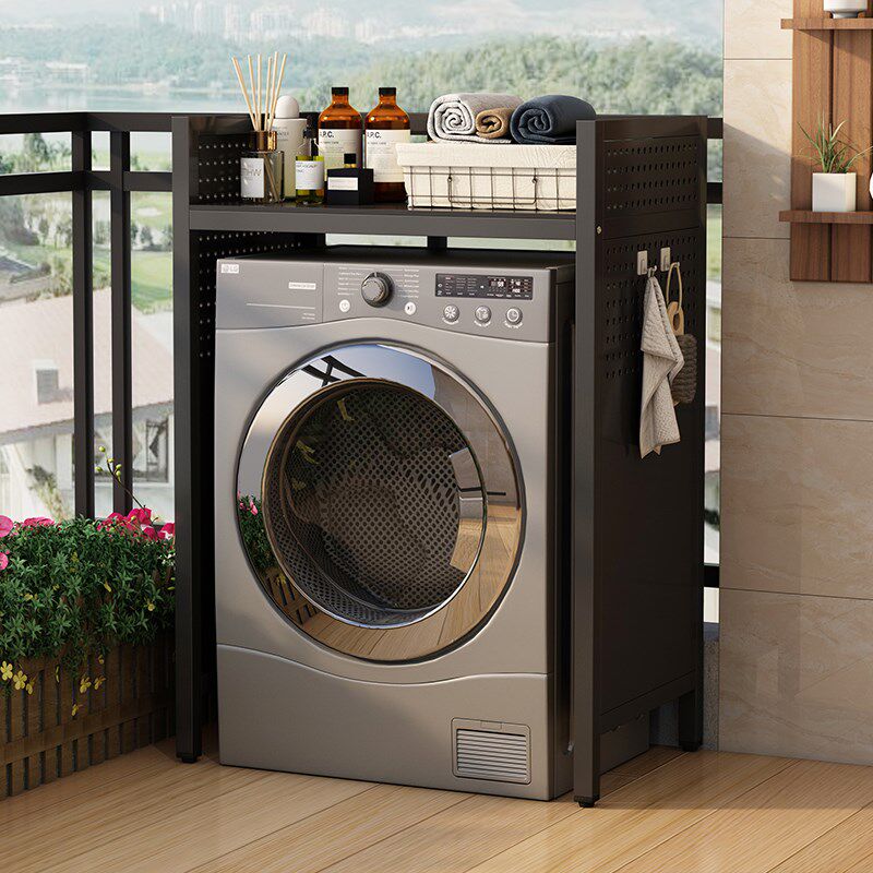 洗衣机置物架阳台不锈钢板烘干机上方架浴室防水R洗衣机架子洞洞