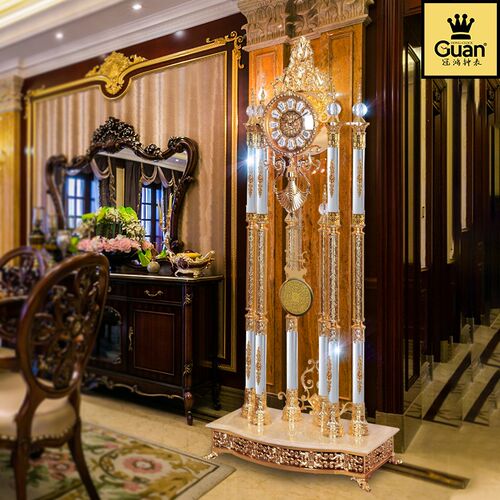 客厅落地钟欧式立钟金色水晶C落地钟 客厅豪华别墅立钟