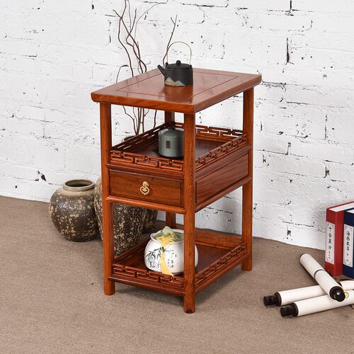 红木小茶几 缅甸花梨木 沙发边几角几 实L木中式简约 小方桌小茶