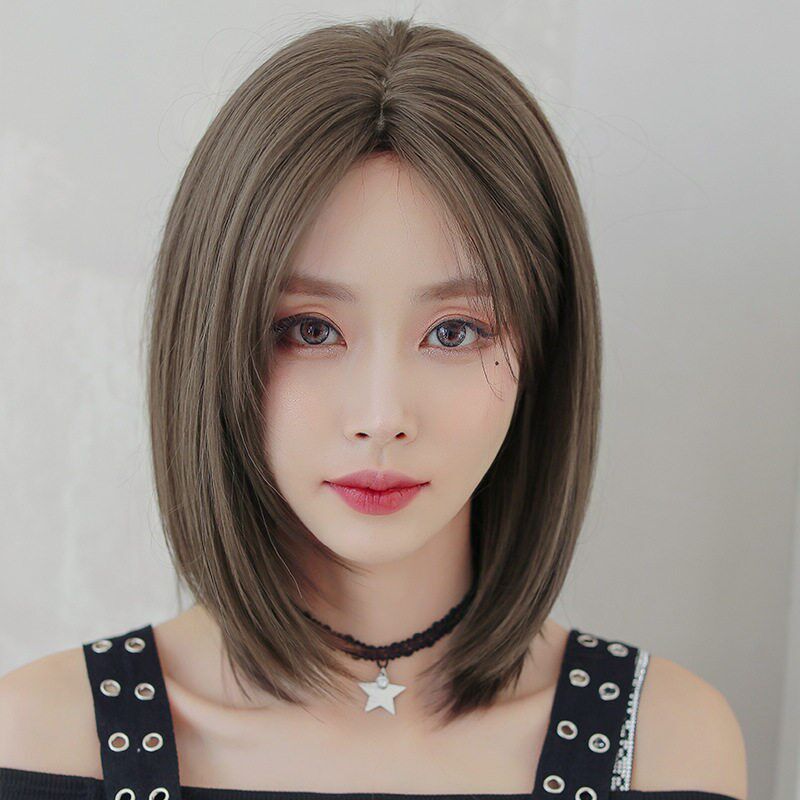假发女中长发修脸短直发中分锁骨发轻盈蓬松P气质减龄仿真短发套