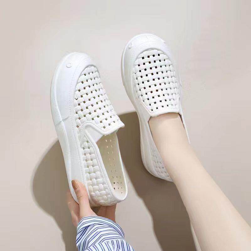 护士鞋女a软底透气不累脚防臭防滑夏季洞洞凉鞋白色工作鞋医护鞋