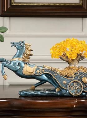 招财鹿发财树摇钱树客厅酒柜家居装饰品摆件马开业乔迁新居礼品