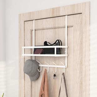 门后挂钩挂衣架免打孔浴室门背式衣服挂架收纳加长门上挂篮置物架