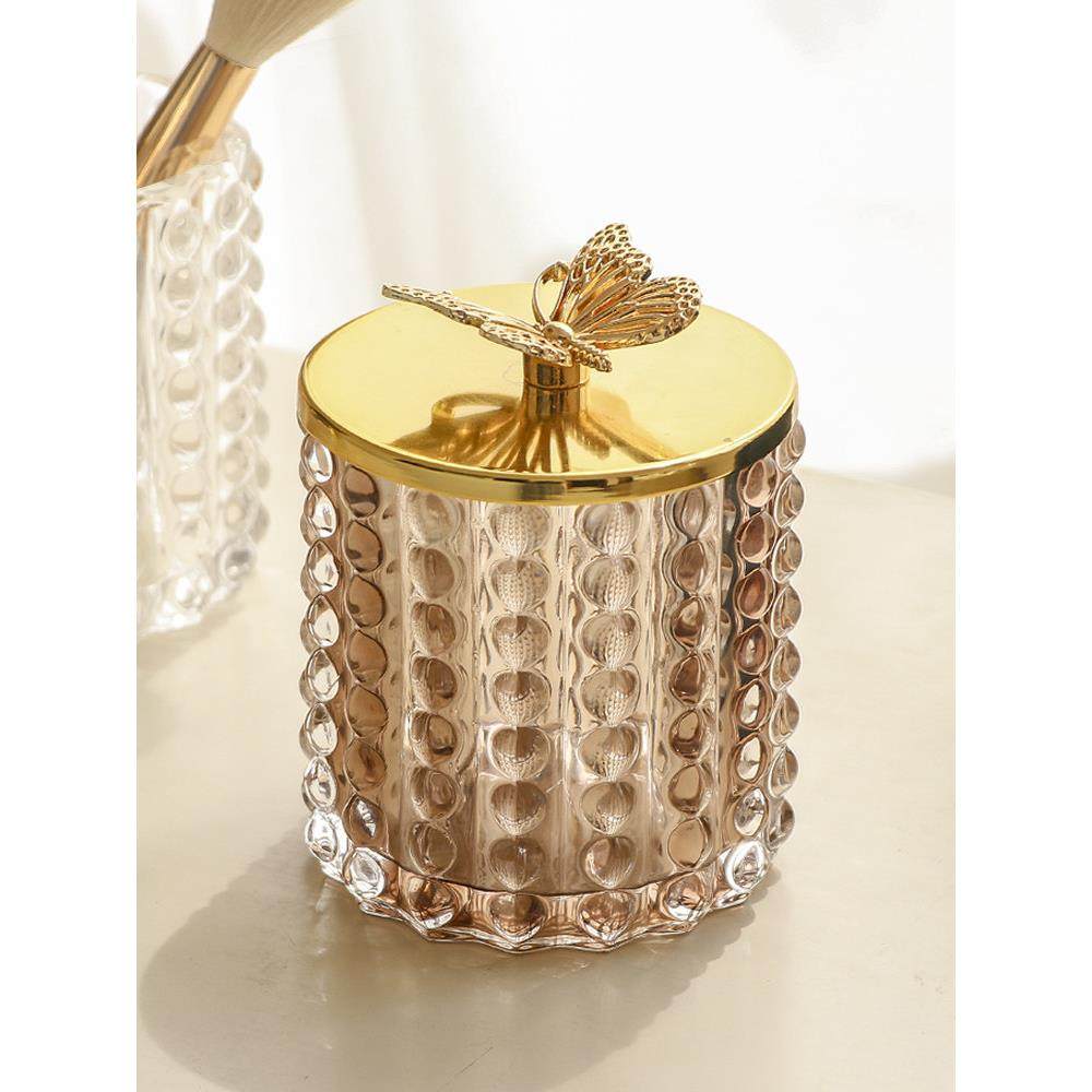 轻奢棉棒棉签收纳盒卸妆棉化妆棉首饰品收纳罐可爱桌面梳妆台摆件,收纳整理,桌面收纳盒,淘宝优惠券,粉丝福利购,淘宝优惠卷