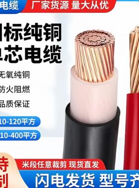 国标铜芯YJV BV 单芯电缆线16 25 35 50 70 95 120 150平方电缆线