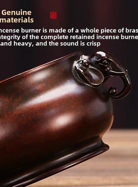 象耳纯铜香炉家用室内供奉线香炉供佛烧香炉大号宣德炉焚香炉上香