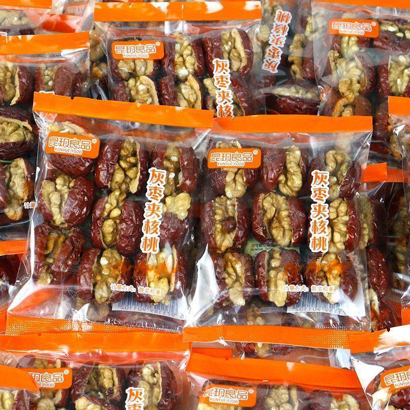 速发昆玥良品灰枣夹核桃250g一包9个枣即食红枣小包散装称重休闲