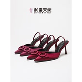 feet& 单鞋 新款 仙女风配裙子法式 love时尚 气质尖头高跟鞋